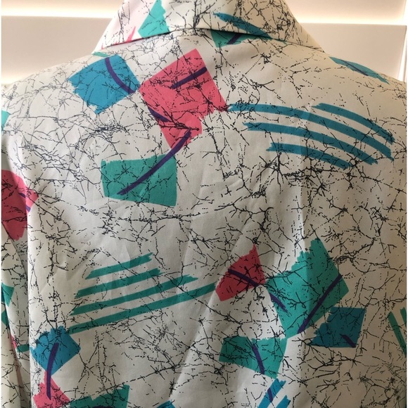 🐨2/$10 Vintage Donnkenny Long Sleeve Collared Polyester Button Up Blouse Sz 12 - Picture 4 of 12